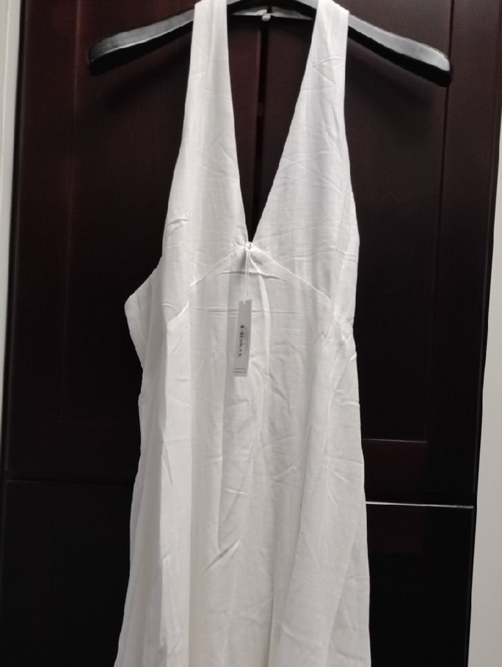 Petal & Pup White Backless Halterneck Dress